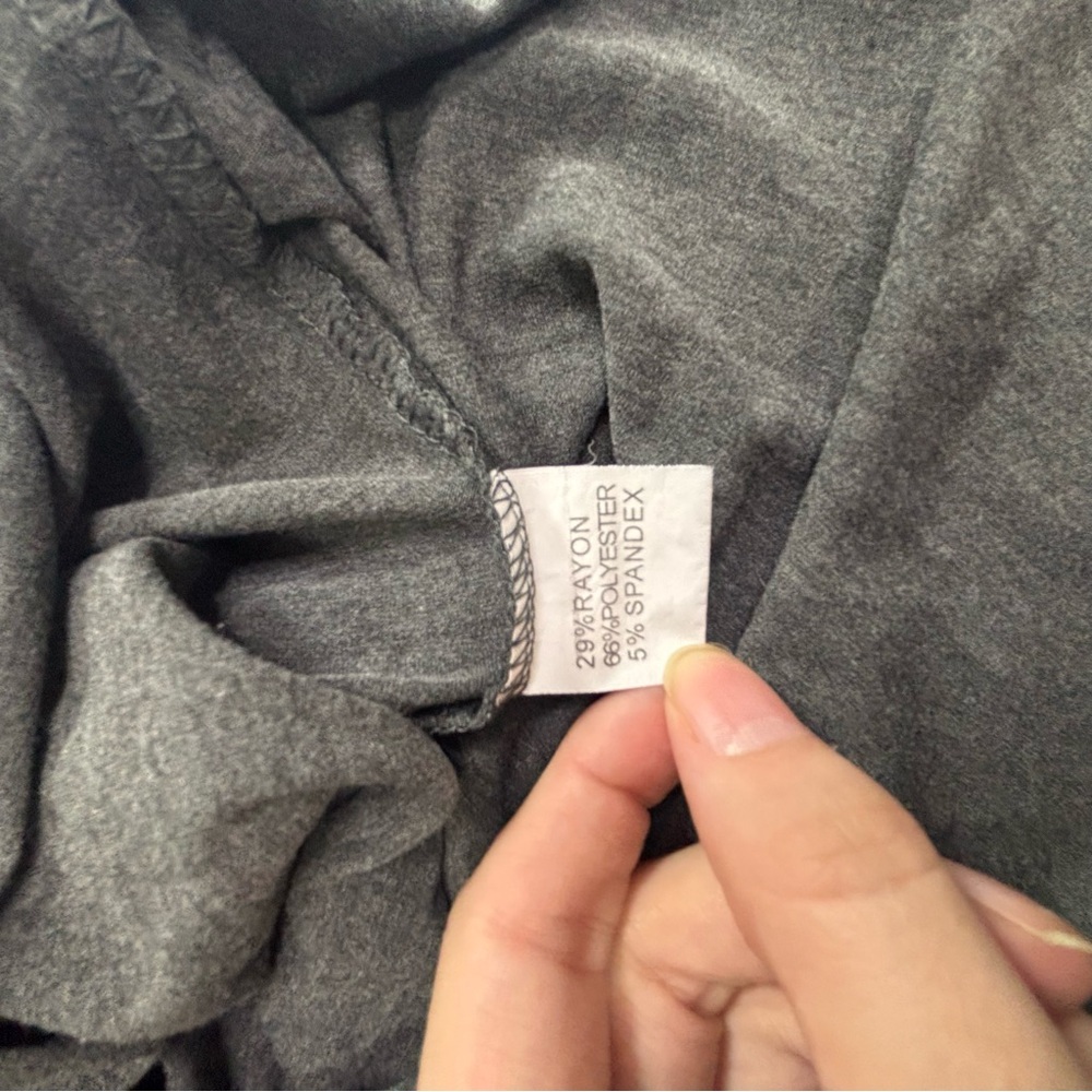 Gray Long Sleeve Women's Henley Layering Top - Picture 3 of 5
